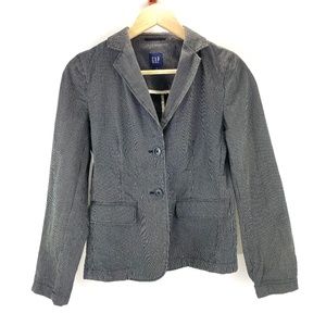 Gap Gray Pin Stripe Long Sleeve Blazer Womens Size 2 Career Work Wear